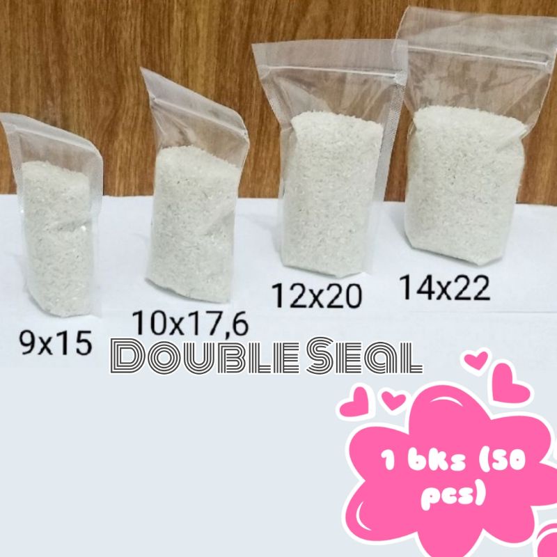 Plastik Klip Standing Pouch Double Seal, tebal : 100 micron