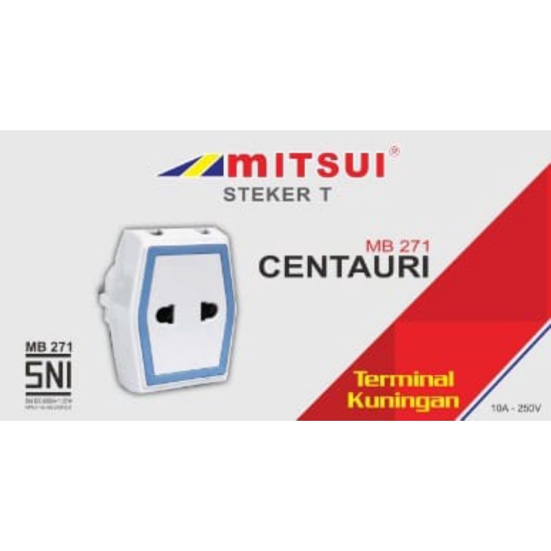 stop Kontak cabang 3 datar centauri steker T Mitsui MB271 SNI