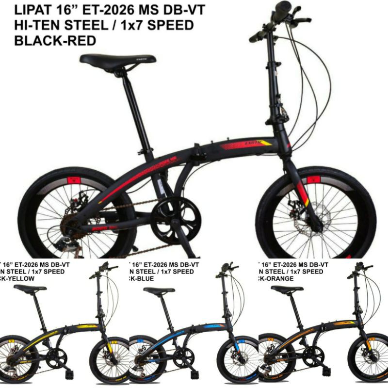 Sepeda Lipat Exotic 16" ET-2026 MS DB-VT