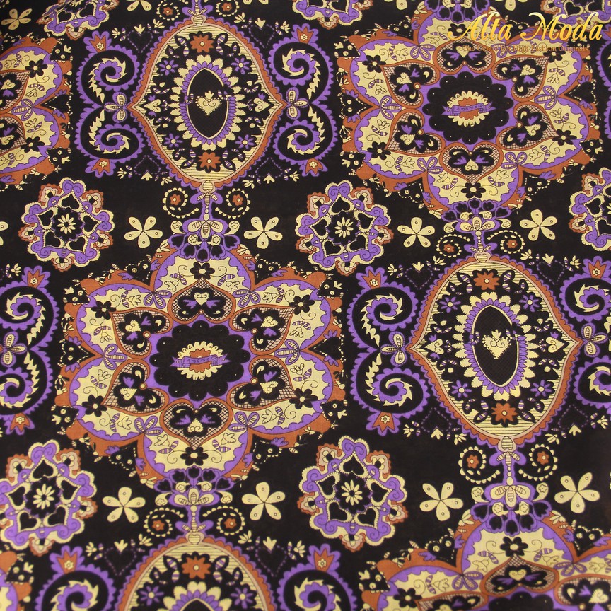 

Alta Moda Katun Voile Voal Hitam Motif Retro Kuning Ungu (1M)