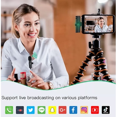 Mic Wireless HP Vlog Youtuber Portable Mic for Iphone and Android Smartphone Condenser