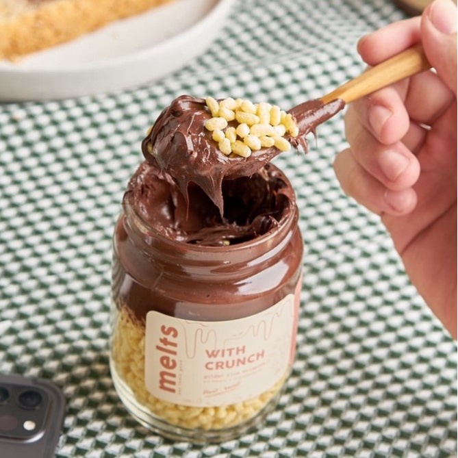 Melts Chocolate With Crunch 130gr - Chocolate Crunch Jar