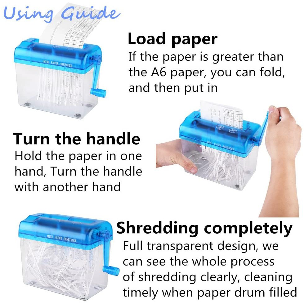 Penghancur Kertas Manual Alat Potong Kertas Paper Shredder Kertas A4 Legal CD Kartu ATM Kredit