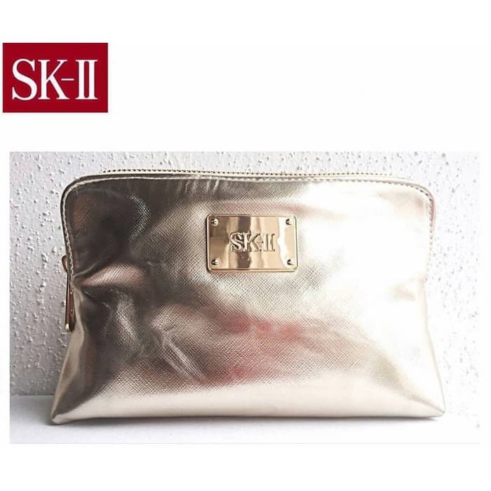 SKII/SK2/SK-II Gold Clutch Cosmetic Bag