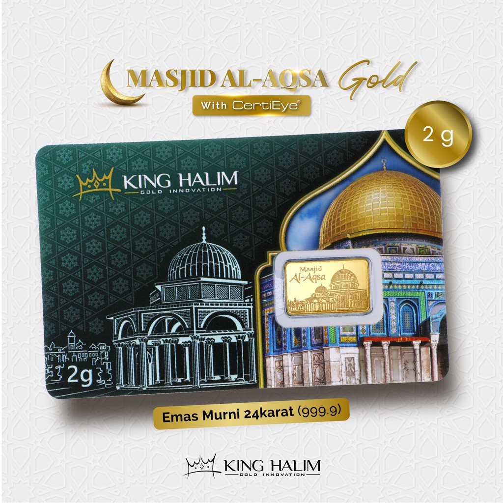 Logam Mulia King Halim / LM KH &quot;Masjid Al-Aqsa&quot; 24K 2 gram - SDW Gold -