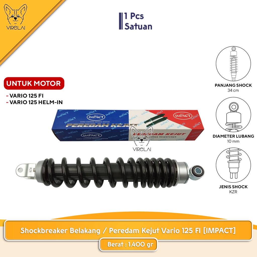 Shockbreaker/ Sock Belakang / Peredam Kejut Vario 125 Fi / Vario 125 Helm In [IMPACT]