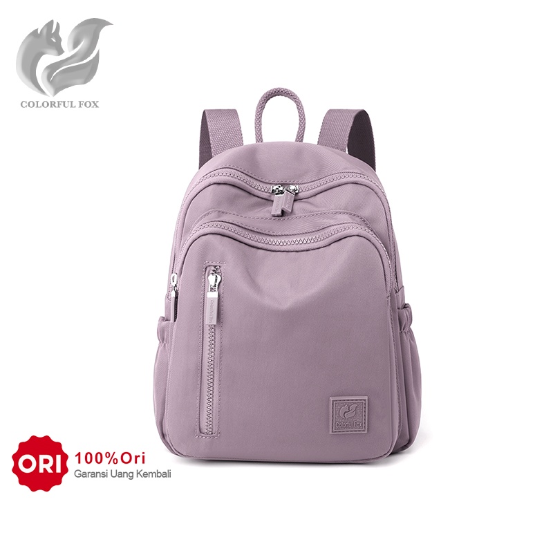 COLORFUL FOX 0482 Tas Ransel Wanita Backpack Wanita Remaja Tas Anti Air WATCHKITE BAEOS-Lilac Purple
