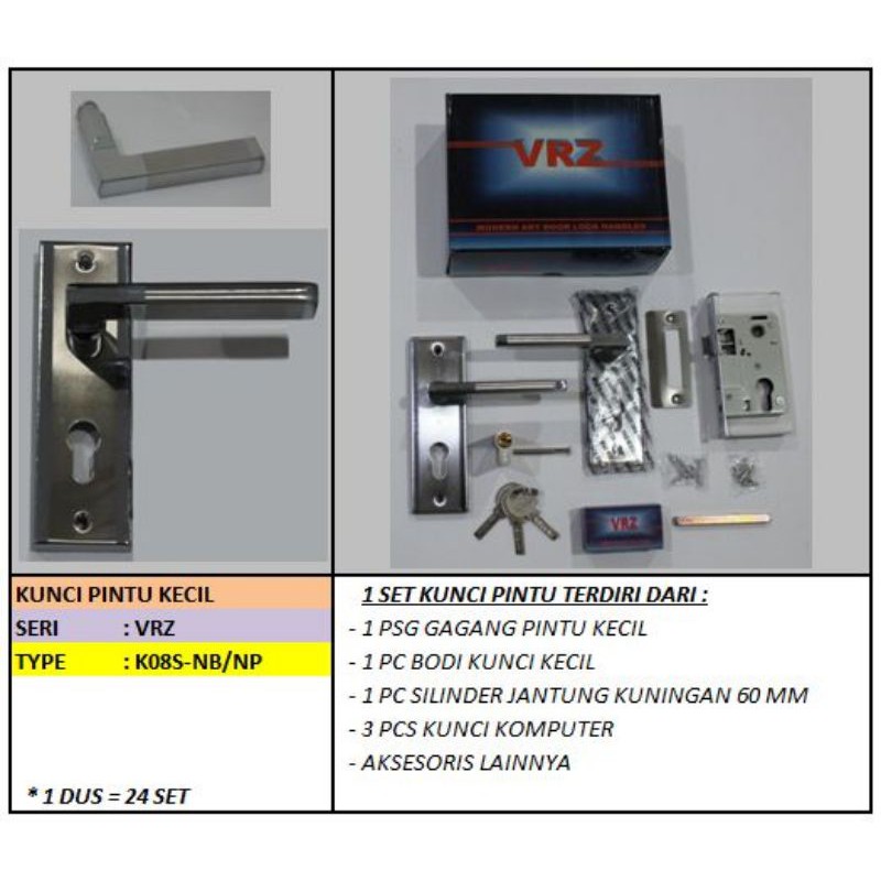 Kunci Pintu Kecil Virenzzo / Gagang Pintu / Handle Pintu Kecil Virenzzo