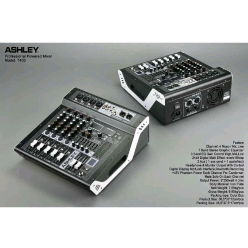 power mixer Ashley t400 power mixer 4channel original T400