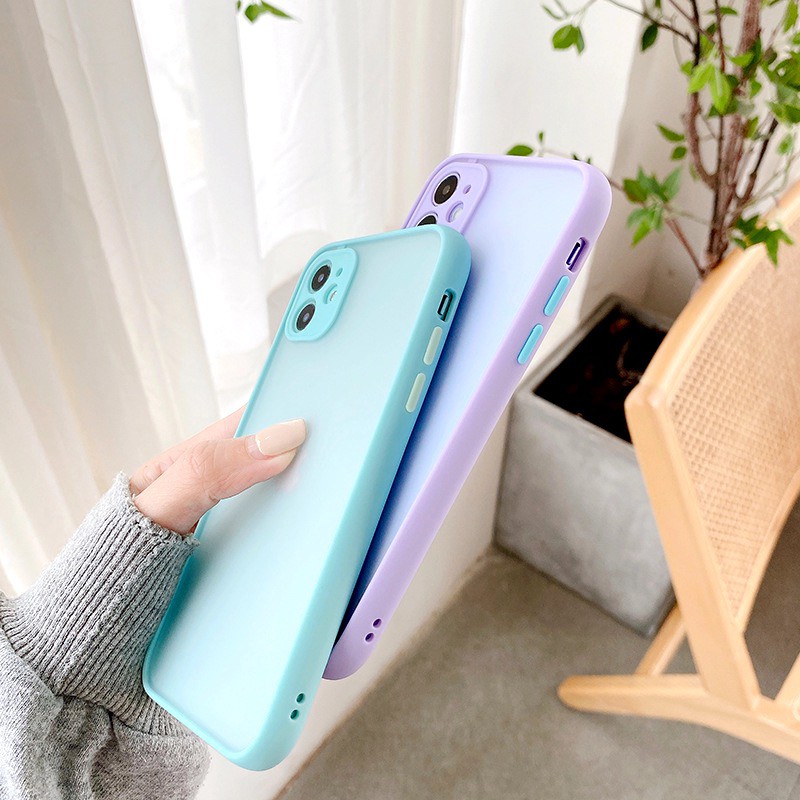 Lens Cover Case iPhone (Seri 1) Full Cover Camera Protector Casing Hybrid Matte Pastel Color