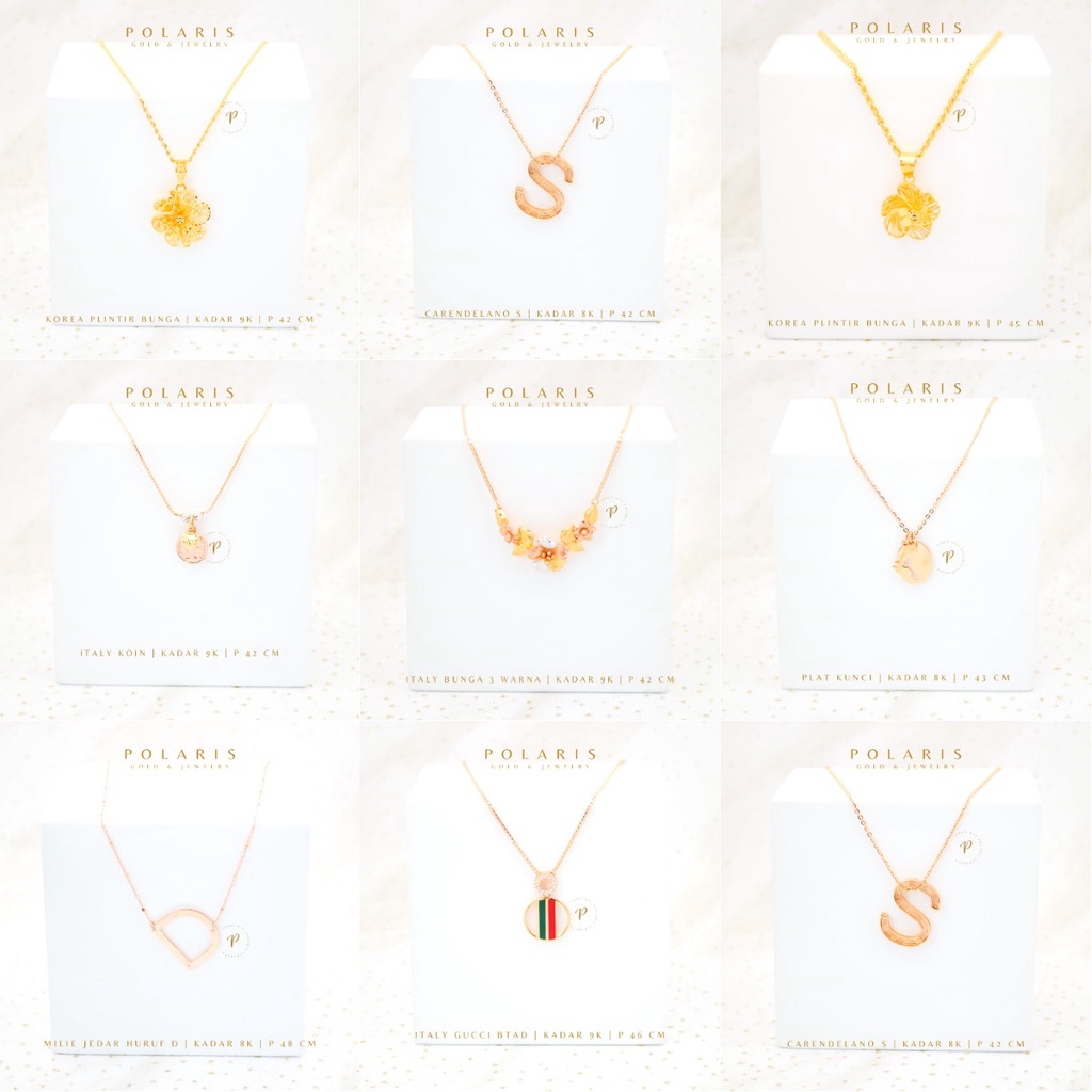 Kalung Fashion New Model Ready Stock Perhiasan Warna Kuning Kadar Emas Muda 375/8K KL15B