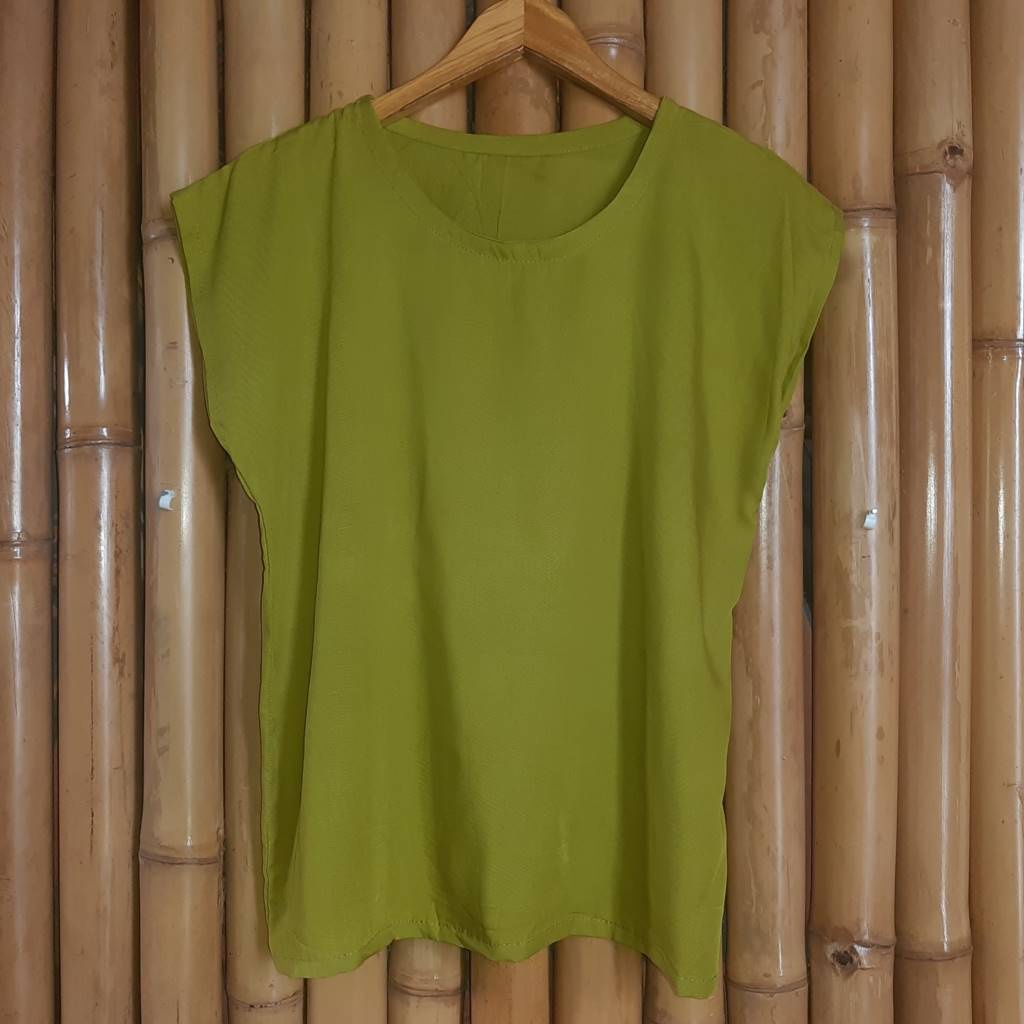 Baju Atasan Bali Polos Lembut dan Adem-Lime
