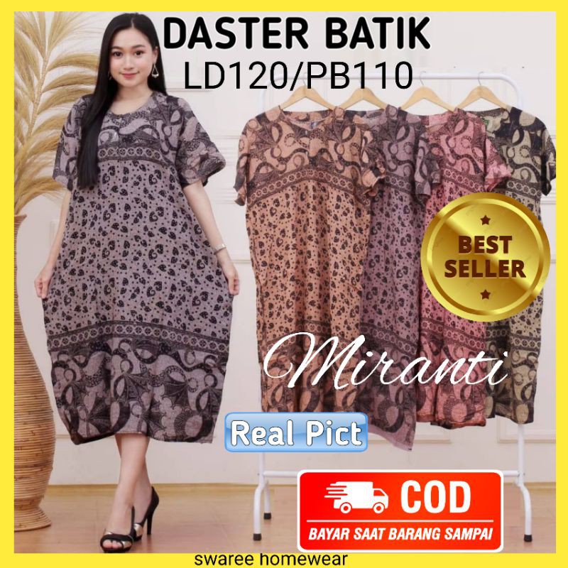 Daster Batik Jumbo Baju Wanita Batik Pekalongan Busui Bahan Rayon Lengan Pendek Miranti