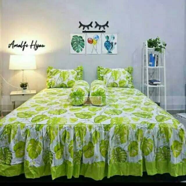 Sprei rumbai bahan katun homemade semua ukuran 120 / 160 / 180 / 200 X 200 X 20