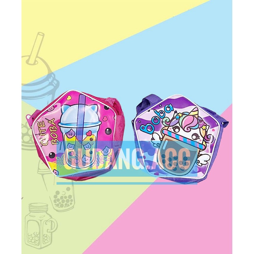 TAS SELEMPANG MOTIF BOBA / TAS BOBA ANAKM VIRAL QUALITY