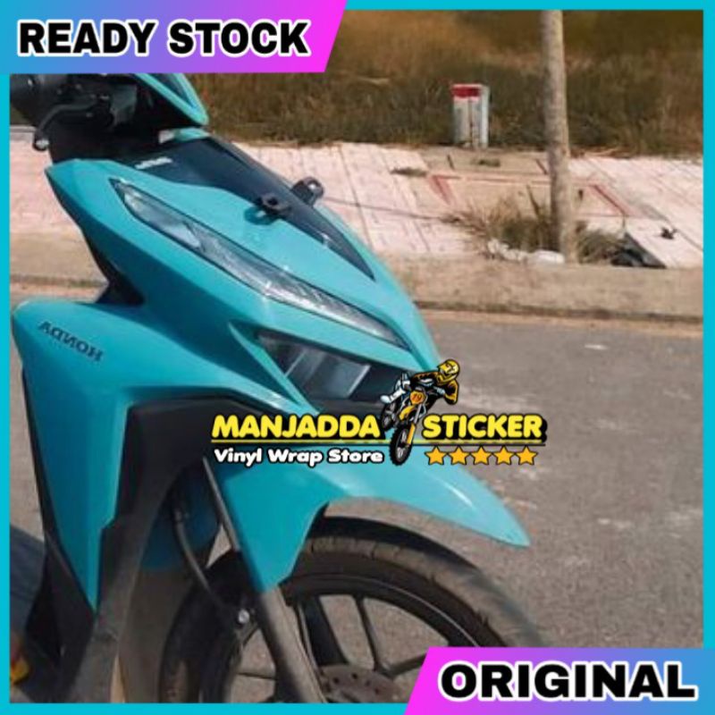Skotlet stiker biru tosca glossy kualiatas premium bahan tebal mudah dipasang