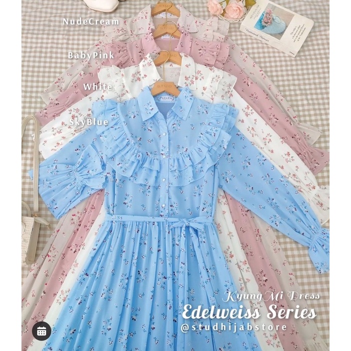 KyungMi Dress EDELWEIS Series Vintage Dress By STUDHijabstore Maxi Dress Gamis Muslimah Cantik