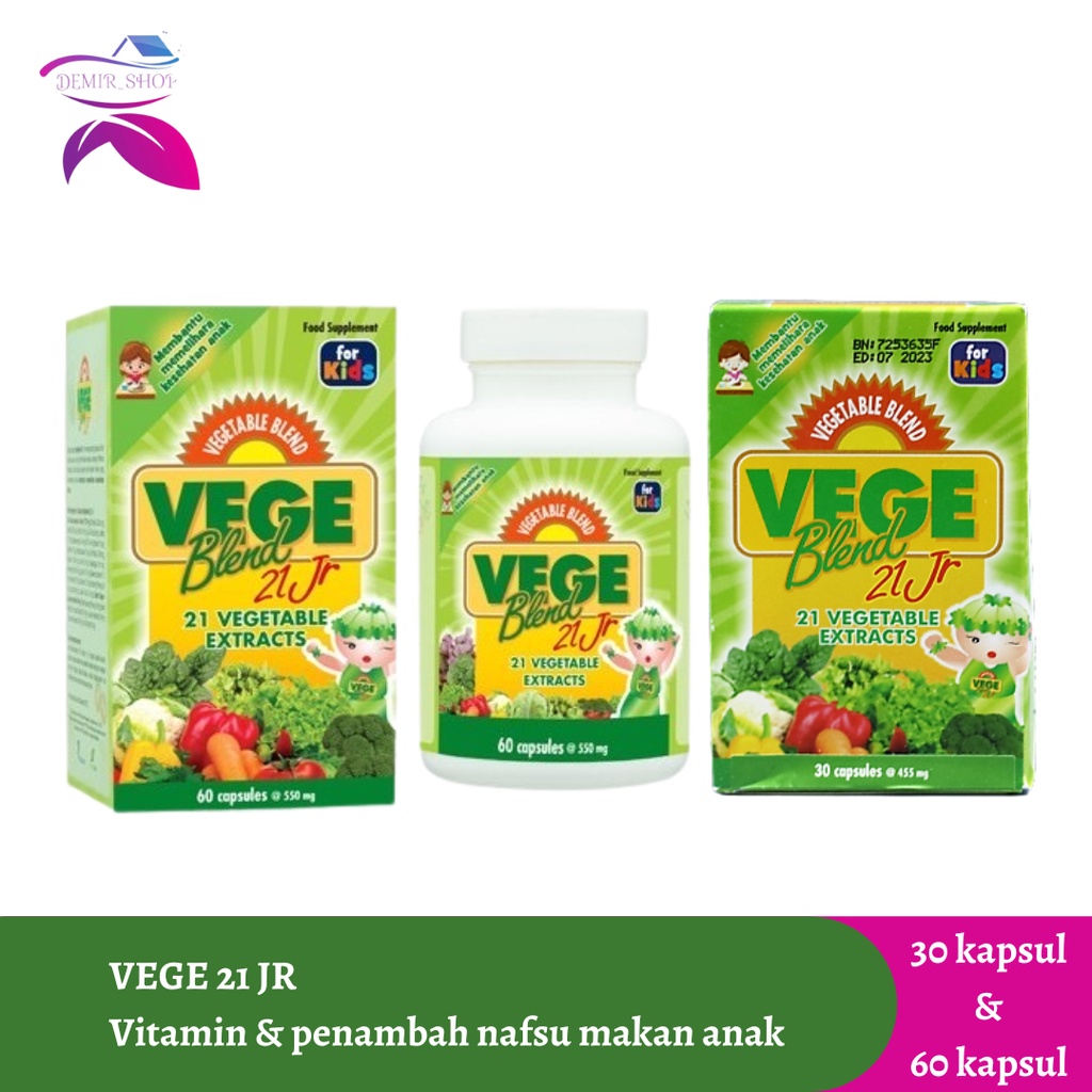 Vegeblend 21 Junior Ekstrak 21 Jenis Sayuran / Suplemen Anak 30 Kapsul