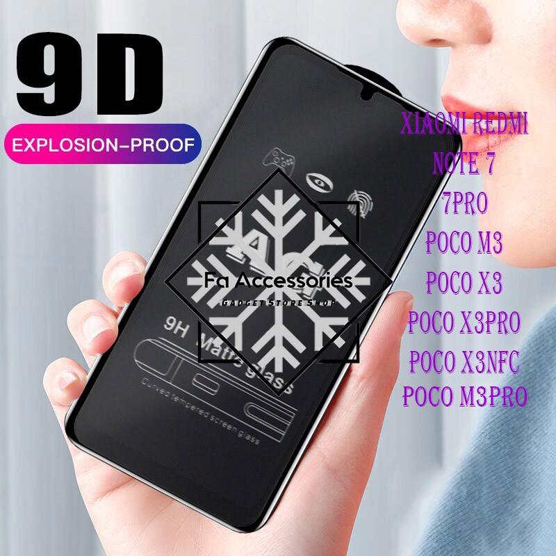 tempered matte glass xiaomi redmi note 7 7PRO POCO M3 M3PRO M4 M5 M5S S X3 X3PRO X5 X5PRO NFC PRO 5G anti glear anti minyak