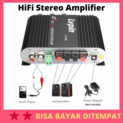 Mini HiFi Stereo Amplifier Treble Bass Booster 12V / Amplifier Amplivier Ampli Audio Hifi Stereo Spe