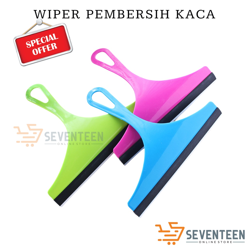 SEVENTEEN WIPER KARET PENYAPU AIR ALAT PEMBERSIH KACA JENDELA MOBIL ANTI JAMUR SPATULA PEMBERSIH KACA