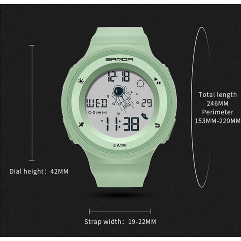 Jam Tangan SD2121 Jam Tangan Wanita Pria Digital Tali Rubber Shockproof Anti Air