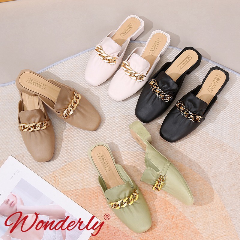 1301-2 [WONDERLY] Sepatu Wanita Wonderly / Sepatu Sandal Wanita Jelly / Sandal Mules Karet / Sendal Mules Jelly / Sandal Kekinian / Sandal Rantai / Sepatu Mules