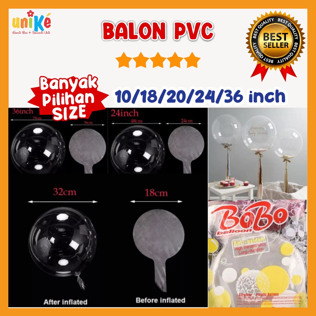 11 13 18 20 22 24 Inch Bobo BIRU STRETCH / Merah BALON PVC Bening Bahan Buket Balon Dekorasi Hadiah Ulang Tahun