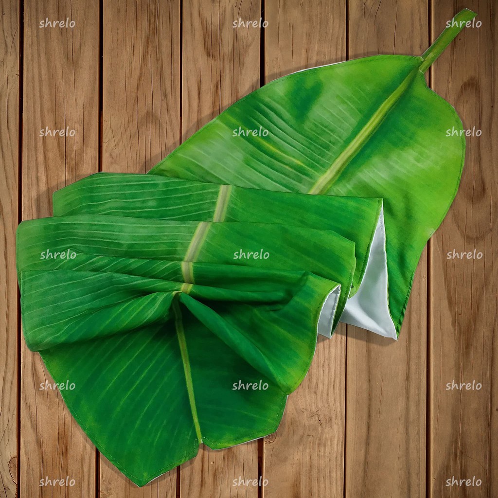Table Runner Unik Daun Pisang Banana Satu Sisi Drill Premium Shopee Indonesia