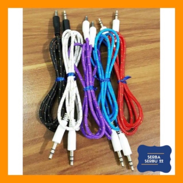 Kabel Aux Tali Sepatu 1 Meter Jack 3.5MM 1X1