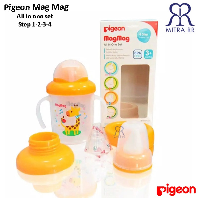 Pigeon Magmag Mag-Mag All In One Set/ Step 1 2 3 4 /Gelas Botol Minum Anak Bayi Training Cup System