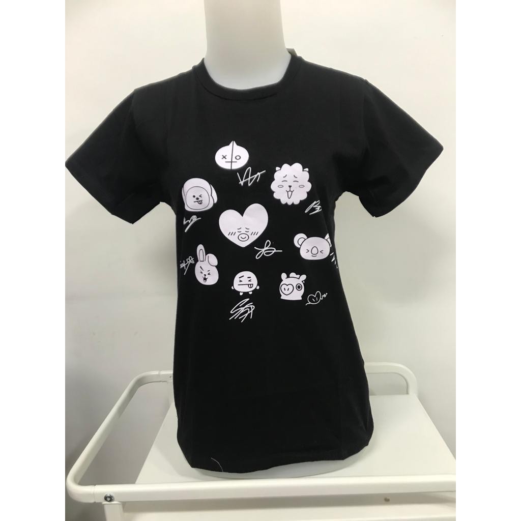 KAOS BTS woman t shirt premium quality BT21 CHIMMY RJ TATA COOKY SHOOKY MANG KOYA VAN