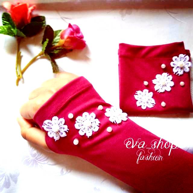 Handsock motif bunga/handsock pita/manset tangan