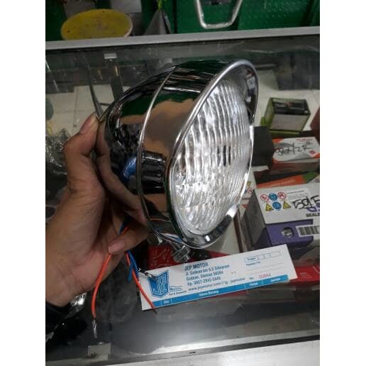 HEADLAMP / LAMPU DEPAN CHOOPER KROM HD IMPORT MURAH TERANG