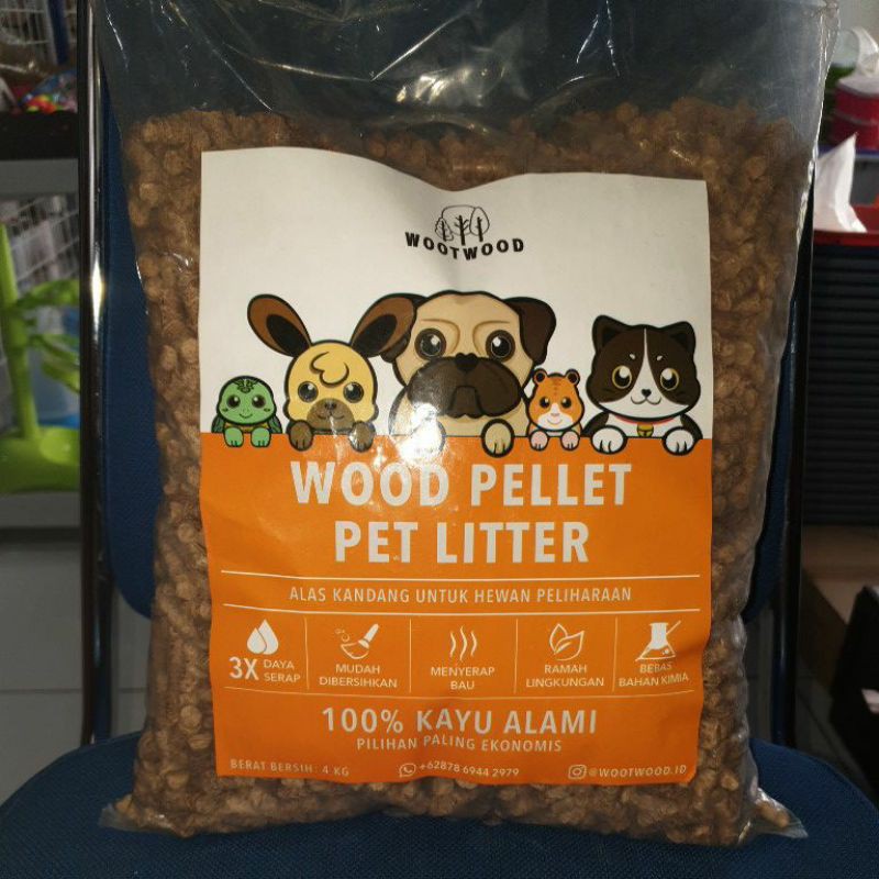 4kg WootWood Wood Pellet / pasir kucing organik / pet litter organik
