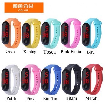 PA JAM TANGAN SPORT COUPLE LED DIGITAL WANITA PRIA / LED STRAP RUBBER // JF036