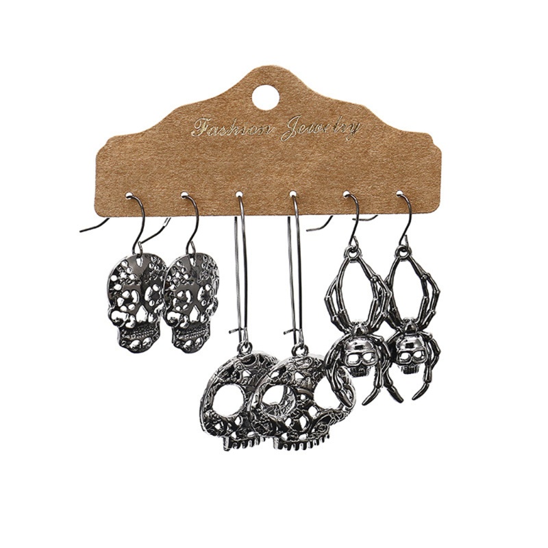 3 Pasang / Set Anting Stud Juntai Tema Halloween Gaya Vintage Untuk Wanita