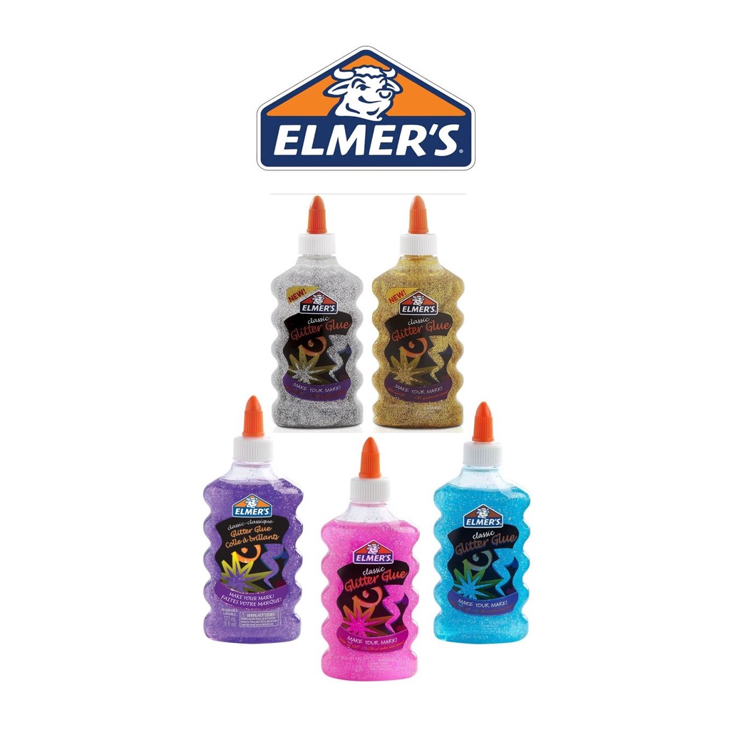 

ELMERS Glitter Glue 177ml Lem Gliiter Bahan Slime Perekat