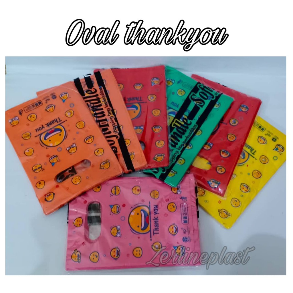 Kantong Plastik OVAL THANK YOU warna