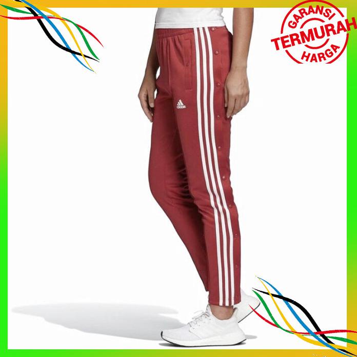 OLAHRAGA ADIDAS 3 STRIPES SNAP BUTTON TRACK PANTS RED ORIGINAL BAYAR COD