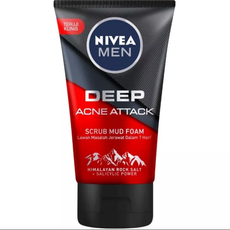 NIVEA MEN Deep Acne Attack Scrub Mud Foam 100g