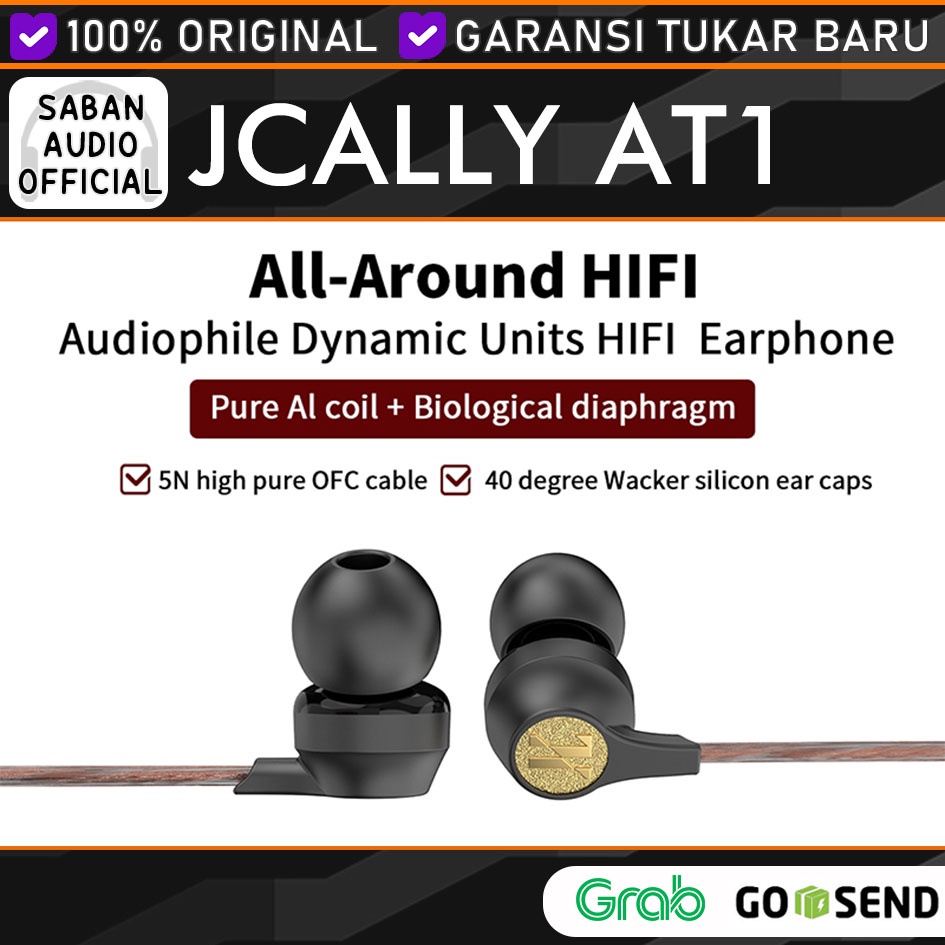 JCALLY AT1 Wired Earbuds In Ear Earphone