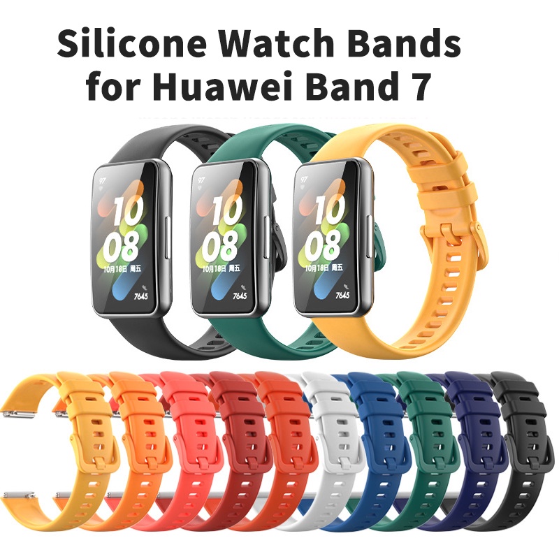 Silicone watch strap for Huawei Band 7 Original Belt sports smart bracelet Accessories Replacement Wristband Correa Bracelet for Huawei Band 7 Correa Strap