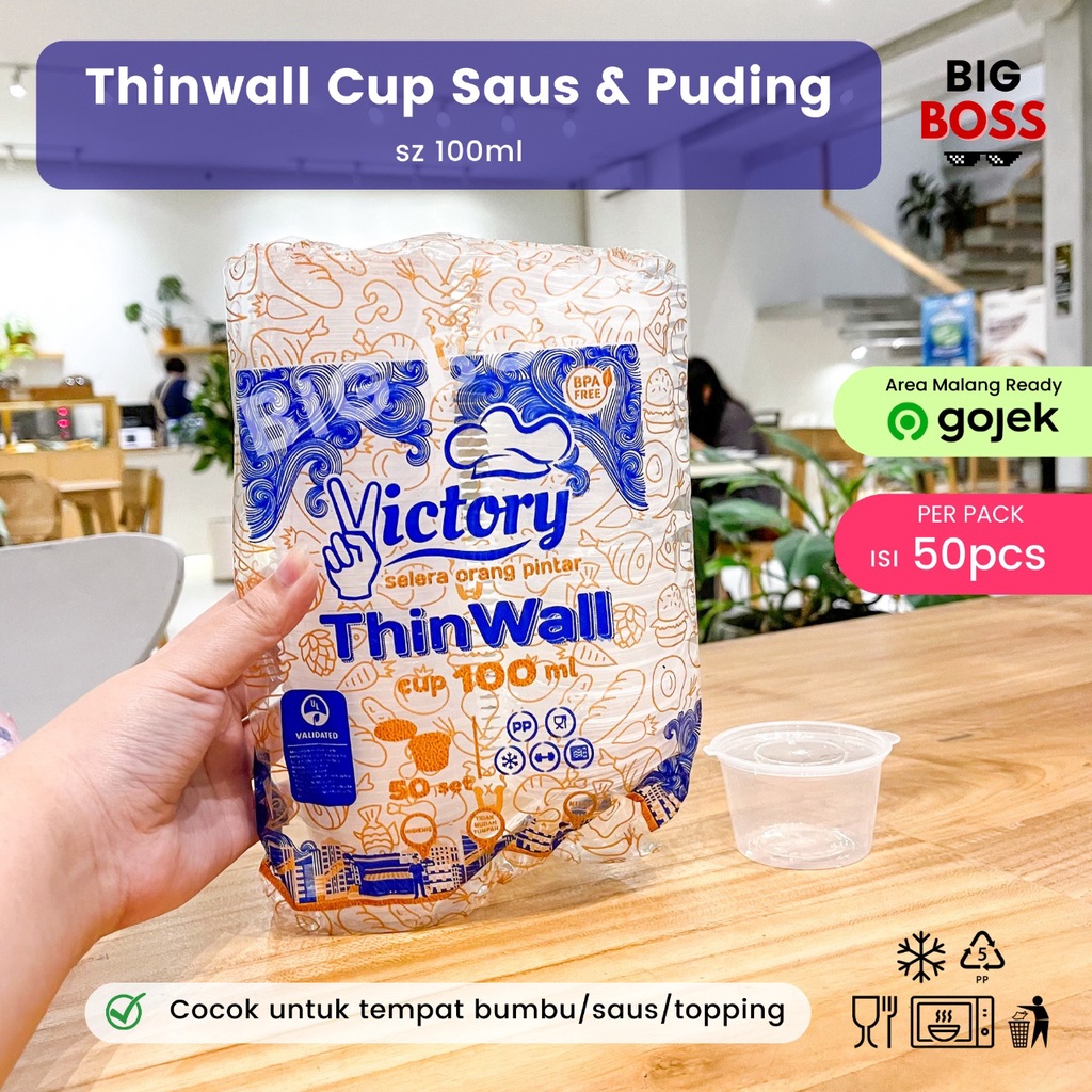 Thinwall Cup Saus 25ml 35ml 60ml 100ml 150ml / Wadah Klip Saos Sambel Mayo / Cup Pudding / Cup Saos