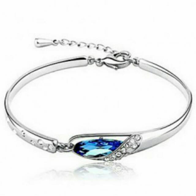 Gelang Purple Crystal 925 Sterling Silver