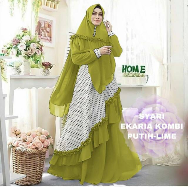 SYARI EKARIA POLKA BANYAK WARNA ( REALPIC GESER FOTO )