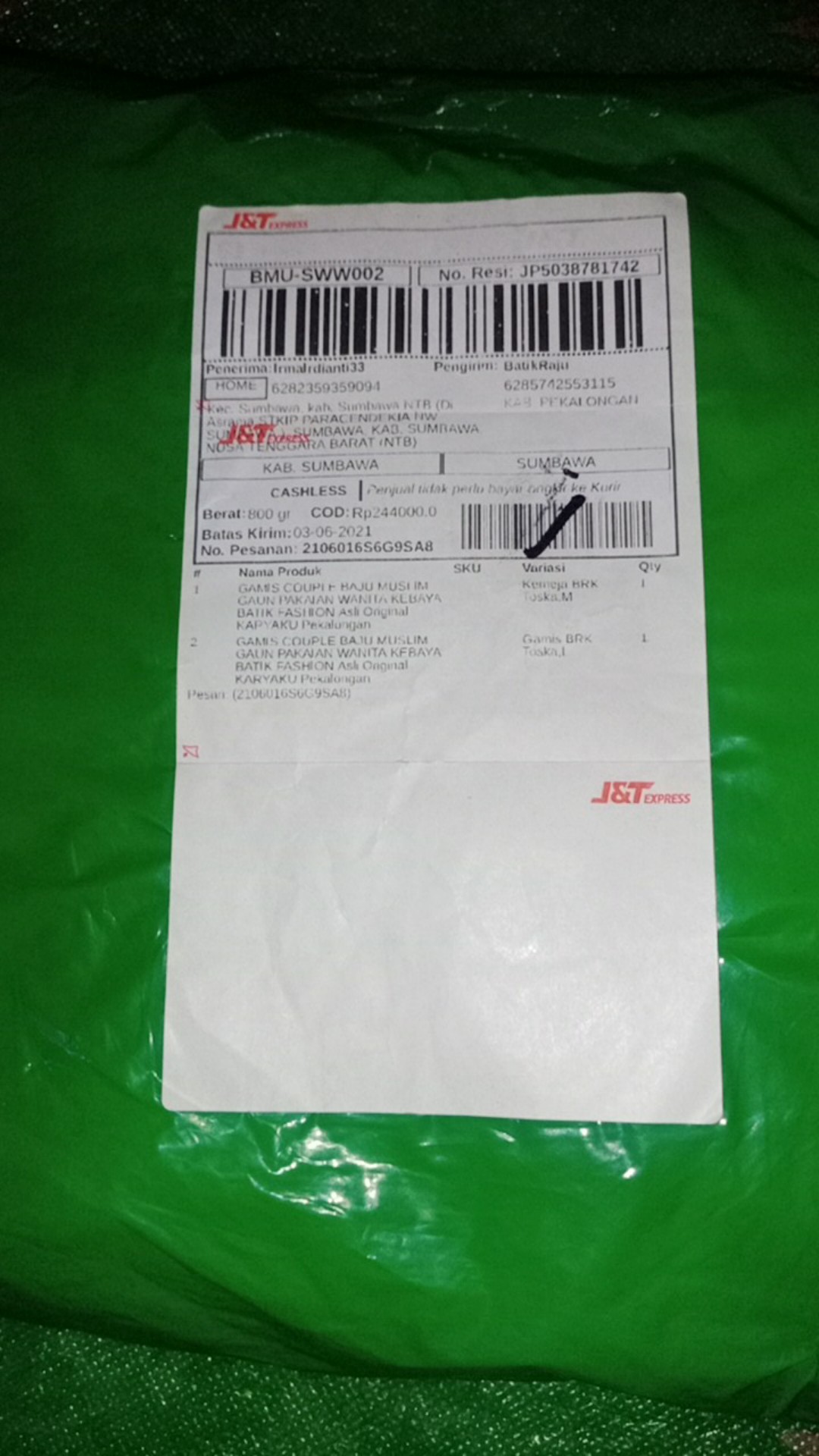 Gamis Couple Baju Muslim Gaun Pakaian Wanita Kebaya Batik Fashion Asli Original Karyaku Pekalongan