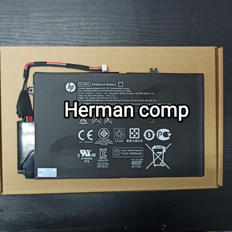 Original Baterai HP Envy 4 SleekBook PC 4-1005XX 4-1043CL HSTNN-UB3R EL04XL