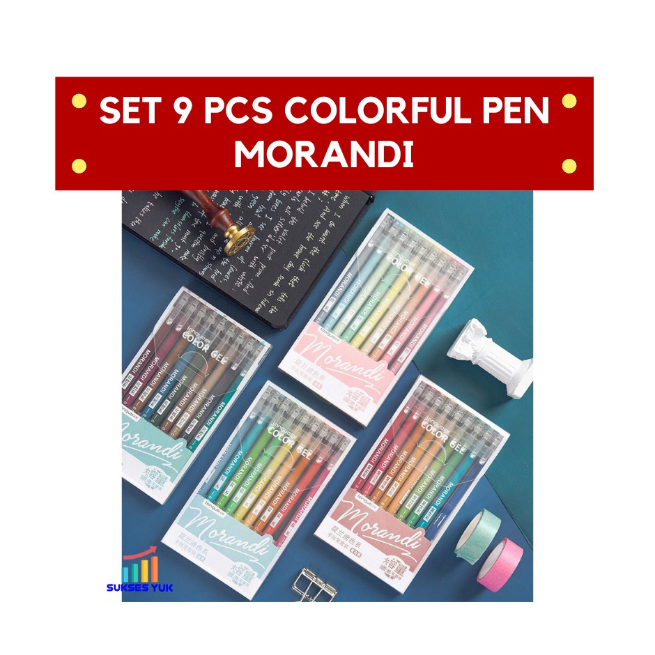 

SET Pulpen Warna Colorful Pen 9 pcs MORANDI
