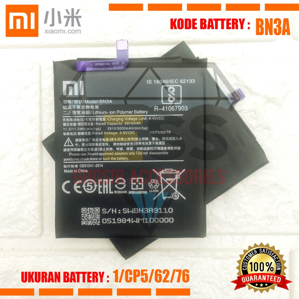 Baterai Battery XIAOMI BN3A BN-3A Tipe HP Redmi GO - M1903C3GG - M1903C3GH - M1903C3GI